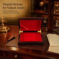 Wooden Gold Bar & Coin Storage Box with Engraving Option
