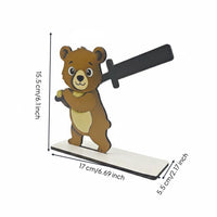Wooden Animal Tissue Holder Compact Countertop Cute Animal Paper Towel Stand Space Saving Desktop Tissue Rack for Kitchen