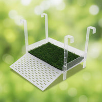 Adjustable Turtle Climbing Dock Non-Slip Turf Acrylic Turtle Basking Dock Multifunctional Above Tank Basking Resting Area for Turtles, Reptiles