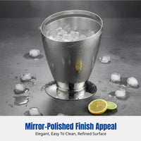 Stainless Steel Ice Bucket, Hammered Thickened, Conical Champagne Beer Holder for Bar, KTV, Club, Party