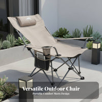 Foldable Design High-Back Folding Recliner Adjustable Backrest Camping Chair Long-Lasting Construction Portable Seating Includes Carrying Bag for Beachand Goers, Sports Spectators, Fishing, Picnics, Backyard, Sporting Events
