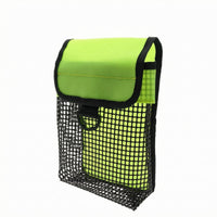 Flap-Top SMB Pouch Contrast Trim Diving Mesh Pouch Hanging Fastener Dive Accessory Bag Attachment Loop