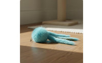 Animal Fiber Tentacled Creature Toy Lifelike Design Mental Cat Teaser Toy for Kittens, Indoor Cats, Solo Play