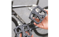 Triple-Bearing Pedals with Carbon Fiber Body Non-Slip Platform Pedals Sealed Bearings Wide for Mountain Bikers, Cyclists, Outdoor Riding, Road Cycling