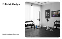 Heavy Duty Construction Adjustable Squat Rack Anti-Slip Feet Weight Bench Squat Rack Space Saving Multi-Function Workout Station for Men, Fitness Enthusiasts, Home Gym