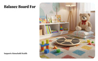 Sturdy Wood Construction Wooden Wobble Board 360° Rotation Exercise Balance Board 15 Degree Tilt Core Stability Instructor Versatile for Children, Athletes, Seniors, Home Gym, Office