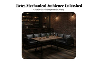 Industrial Dining Booth Set Retro Design Dining Seating Cushioned Seat Cafe Furniture for Bar Owners, Interior Designers, Restaurants, Cafes