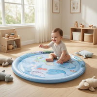 Underwater World Water Play Mat Raised Edge Inflatable Water Mat Round Children's Toy PVC for Babies
