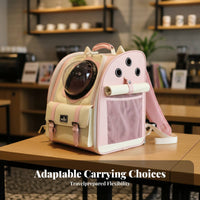 Warm Plush Interior dome viewing panel Cat support panelpack Breathable Space Capsule Rucksack Ergonomic Straps Pet travel equipment Expandable Design for Small Dog Owners, everyday Use