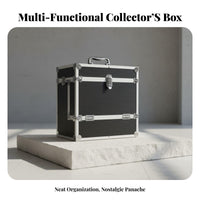 Moisture-Proof Vinyl Album Storage Box Reinforced Metal Corners Aluminum Album Flight Case Sturdy Construction LP Album Flight Case Portable for Audiophiles, DJs, Music Enthusiasts, DJ Booth, Archiving, Travel, Studio