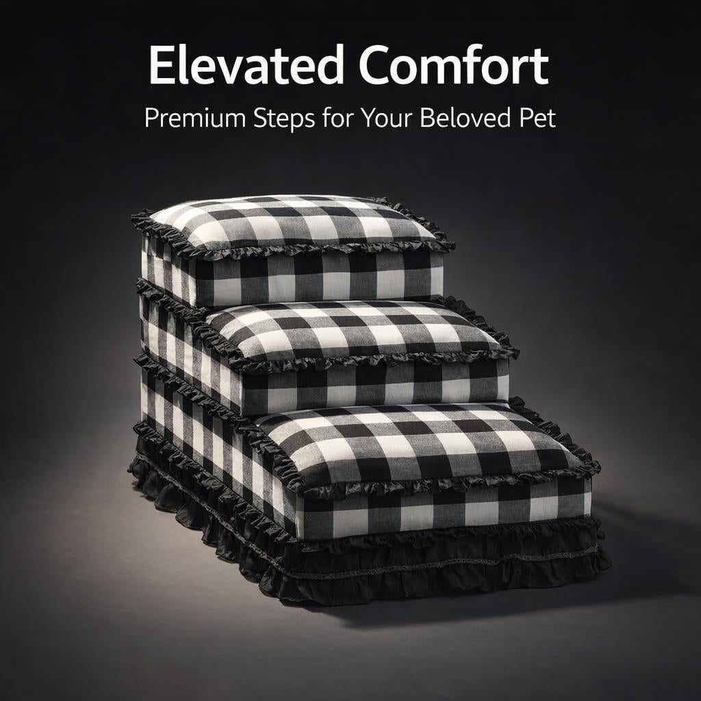 Removable Washable Cover Pet Stairs, Dog Steps for Furniture Use, Smooth Climb Dog Stairs, Anti-Slip Bottom Dog Steps, Securely in Place Pet Stairs