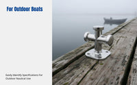 316 Stainless Steel Nautical Anchoring Bollard, Single/Double Cross Cleat, Yacht, Fishing Boat Dock Hardware