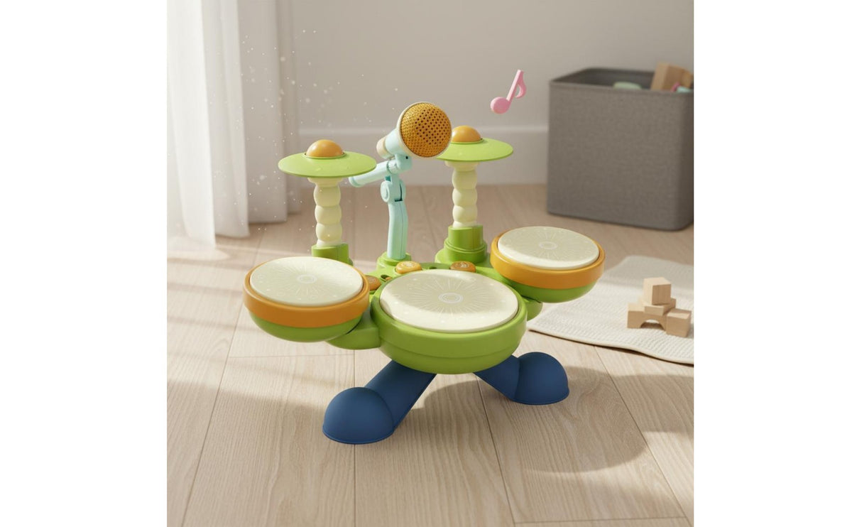 Drum Set with Vocal Input Device Interactive Toy Drum with Vocal Input Device Musical for Young Children, Beginners