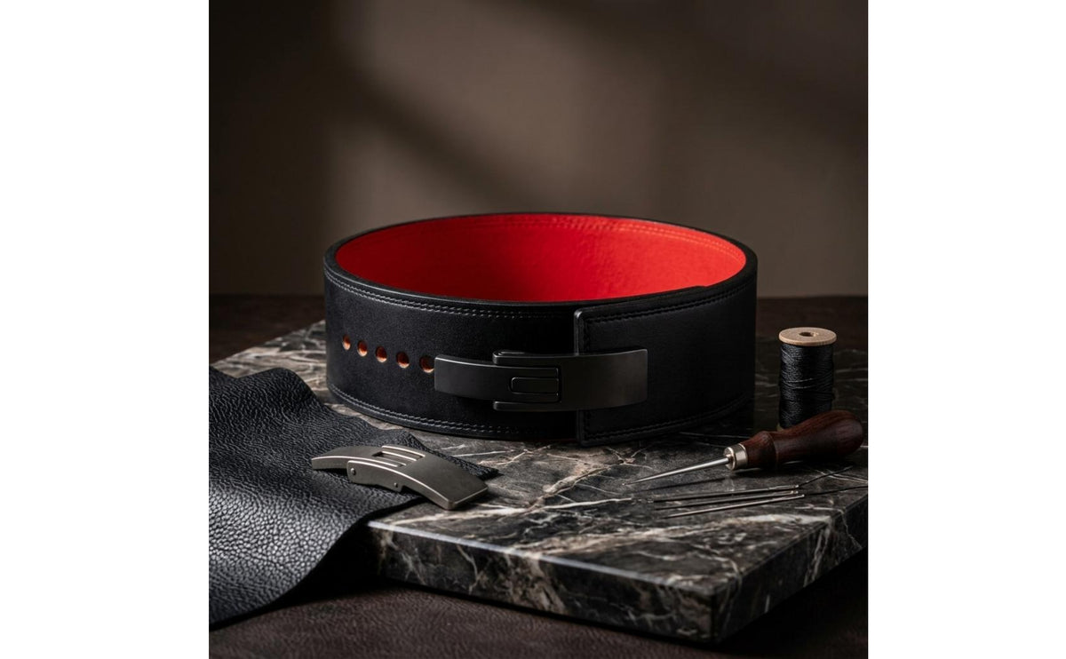 Leather Lever Belt Thick Leather Weightlifting Belt Rigid Training Gear for Strength Training, Deadlifting