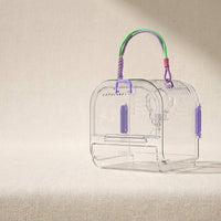 Transparent Pet Carrier, Hamster Travel Cage with Front Door, Rodent Travel Cage and Sugar Glider Carrier for Outdoor Adventure Pet Use