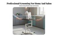 Hands-Effortless Foot Pedal Pneumatic Lift Grooming Table Non-Slip Tabletop Adjustable Pet Grooming Table Heavy-Duty Frame Easy to Clean for Professional Groomers, Veterinary Office, Home