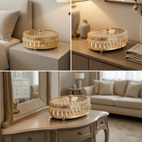 Ornate Jewelry Box with Transparent Lid Vintage-Inspired Oval Trinket Box Elegant Filigree Jewelry Organizer Compact for Collectors