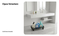 With Wheels Mobile Laundry Holder Space Saving Under Sink Rolling Cart Easy Mobility Rolling Storage Cart Lockable Casters for Bathroom, Kitchen