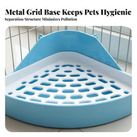 Hare Litter Box Easy to Clean Litter Box with Drawer Pet Toilet Sturdy Spray Guard Potty Pan Low Entrance for Indoors