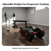 Secure Spinlock Collars Adjustable Dumbbell Set Ergonomic Foam Connector Dumbbell Barbell Combination Non-Slip Grip Convertible Unrestricted Weights Space Saving for Men, Beginners, Home Gym