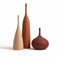 3 Pieces Brushed Vases with Matte Finish Decorative Tabletop Vases Minimalist Ceramic Vase Modern for Living Room, Shelves, Entryway, Coffee Tables