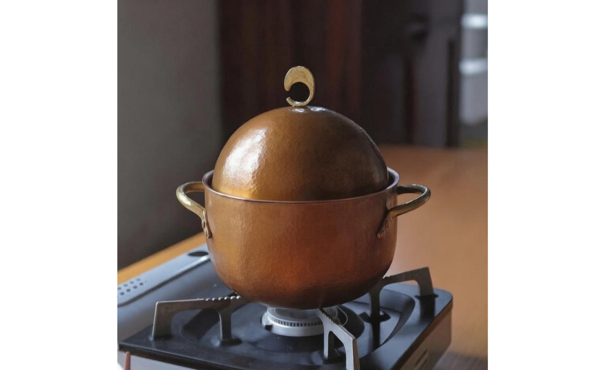Hammered Metal Pot Compact Cookware Versatile for Table Serving
