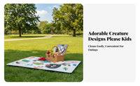 Foldable Outsidedoor Meal Blanket Waterresistant Portable Foldable Blanket Thickened Ground Mat for Families, Parents, Outsidedoor Meals, Camping