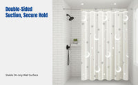 No-Drill Folding Shower Curtain, Waterproof Divider, Suction Holder, Bathroom Privacy Screen, Wet and Dry Separation