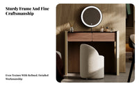 Modern Design Vanity Set with Lighted Mirror Minimalist and design Dressing Table Ample Storage Space Makeup Desk Includes Matching Stool for grooming aficionados, Apartment Residents, Teenage &young women, Small Living areas