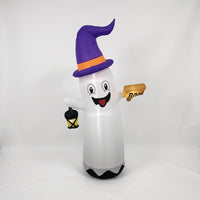 Inflatable Inflatable Ghost with Witch Hat Outdoor Inflatable Ghost Weather-Resistant Yard Decoration Spooky for Homeowners, Families, Lawn, Porch