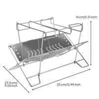 Folding Stainless Fire-and-Steel Bowl Stable Portable Fire Bowl Grill Heat-Resistant Folding Campfire Grill