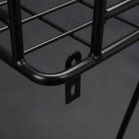 Metal Cycle Cargo Basket Heavy-Duty Front Carrier Basket Black Sturdy for Delivery Riders