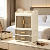 Cosmetic Storage Cabinet Large Capacity Desktop Vanity Organizer Space-Saving Makeup Cabinet with Drawers for Dressing Table, Washroom Counter