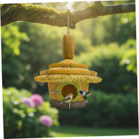 Hanging Birdhouse Rustic Resin Birdhouse Decoration for Patio