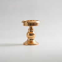 Tabletop Metal Candle Holder Gold-Toned Candle Holder with Pedestal Base Minimalist Candlestick Small for Candlelight Dinner