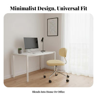 space-saving Footprint Molded Shell Chair with Casters Modern & aesthetic Upholstered Vanity Chair with casters Height Adjustable Office Furniture Ergonomic Design for Students, Adults, Women, Study Room, Small Apartments, Bedroom