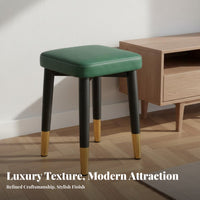 Modern Minimalist Design Stackable Square Ottoman Space-Saving Design Upholstered Vanity Seat Multifunctional Stool Sturdy Construction for Families, Homeowners, Living Room, Bedroom, Small Apartments, Entryway