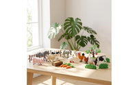 37 Pieces Detailed Miniature Farm Set with Fences Educational Farm Animal Figurines Playset Realistic Plastic Animal Figures Vibrant for Toddlers