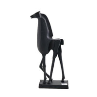 Horse Sculpture Minimalist Horse Statue Matte Black Figurine for Art Collectors, Shelf, Console Table