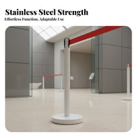 Heavy-Duty Base Retractable Belt Stanchion Effortless Retraction Retractable Belt Barrier Long-Lasting Coil Queue Line Barrier Post Easy Assembly for Event Organizers, Security Personnel, Business Owners, Airports, Trade Exhibition S, Shopping Malls