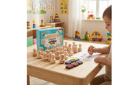 Wooden Alphabet Stamp Set Early Learning Wooden Letter Stamps Bright Alphabet Stamps for Young Learners, Homeschool