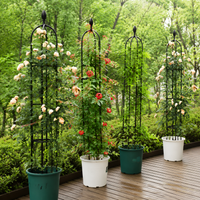 U-shaped Metal Trellis, 30cm, Black Trellis with Flower Top, Freestanding Plant Support, Rose Arch for Climbing Roses & Clematis