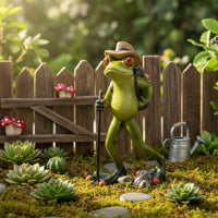 Frog Garden Statue Nordic Design Resin Frog Figurine Playful Creature Sculpture Artisanal Look Lifelike Features for Flower Pots