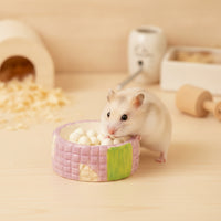 Textured Hamster Food Bowl Smooth Small Animal Food Dish Compact Ceramic Pet Bowl Multi-Purpose for Hamsters, Guinea Pigs, Enclosures