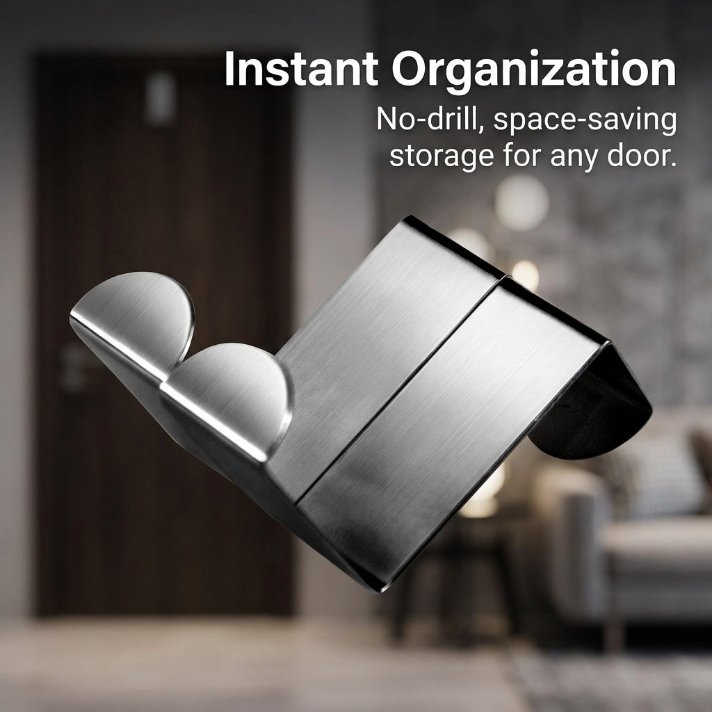 Hanging Hook for Over the Door, Coat and Storage Organization, Metal for Students in a Dorm Room