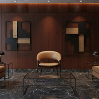 Minimalist Design Leather Backrest Chair Ergonomic Design Modern Upholstered Dining Chair Contemporary Dining Armchair for Hotel, Restaurant, Conference Room
