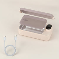 Rechargeable Lunch Box with Stainless Steel Liner Insulated Electric Lunch Box Self-Heating Heated Lunchbox Cordless for Office Workers, Commuters, Car, Travel
