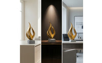 Flame Sculpture Modern Tabletop Ornament Contemporary Flame Statue for Interior Designers, Cabinet