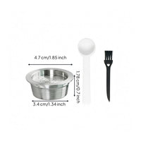 Reusable Coffee Capsule Kit with coffee pod  Round Reusable Spoon Cleaning Brush for Home