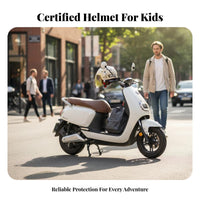 Double Visor Helmet 3C Certified Electric Bike Helmet Sun Protection Guarding Headwear for Riders, City Riding, Daily Commute